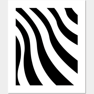 black and white swirly stripes background Posters and Art